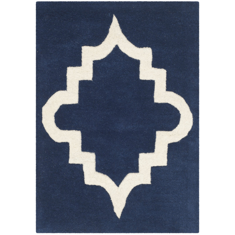 Carolene Hand Tufted Wool Geometric Rug, Rectangle 2' x 3'