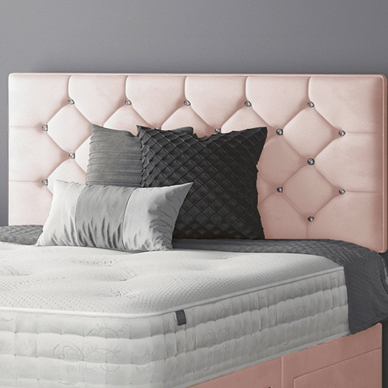 Hatmaker Divan Bed Base, Small Double (4'), Pink, 4 Drawers