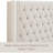 Cream Upholstered King Headboard – Button Tufted Wingback Style With Nail Head Trim Accents