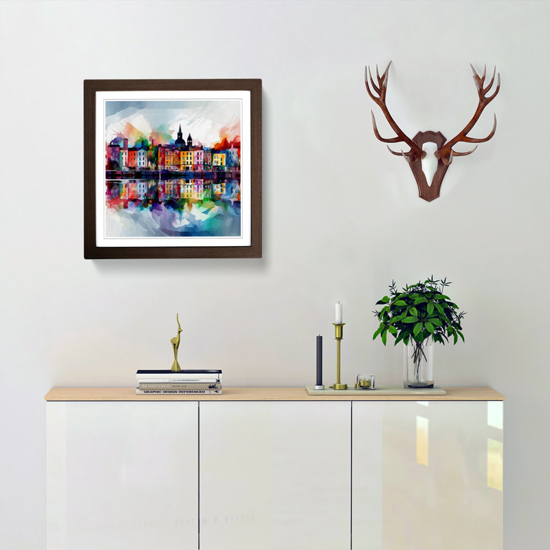Single Picture Frame Print on Wood, Walnut
