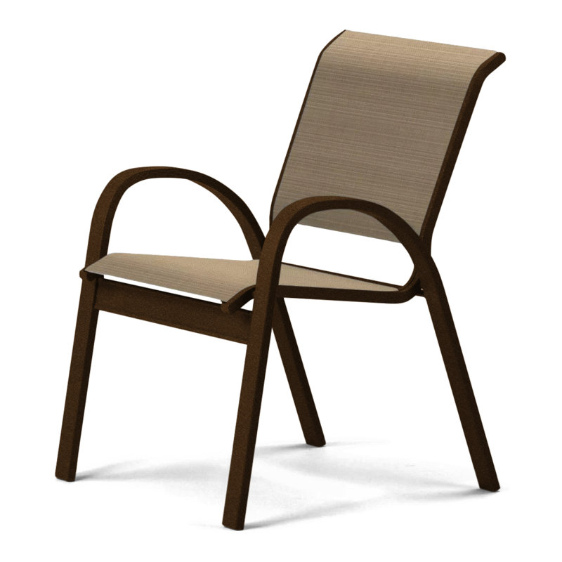 Chaise de patio empilable Hiraku, Hickory, Kona texturé