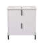 Meuble-lavabo de 30 po avec lavabo en céramique et tiroirs pleine extension, glissières de tiroir à fermeture en douceur, conception cannelée-97610573