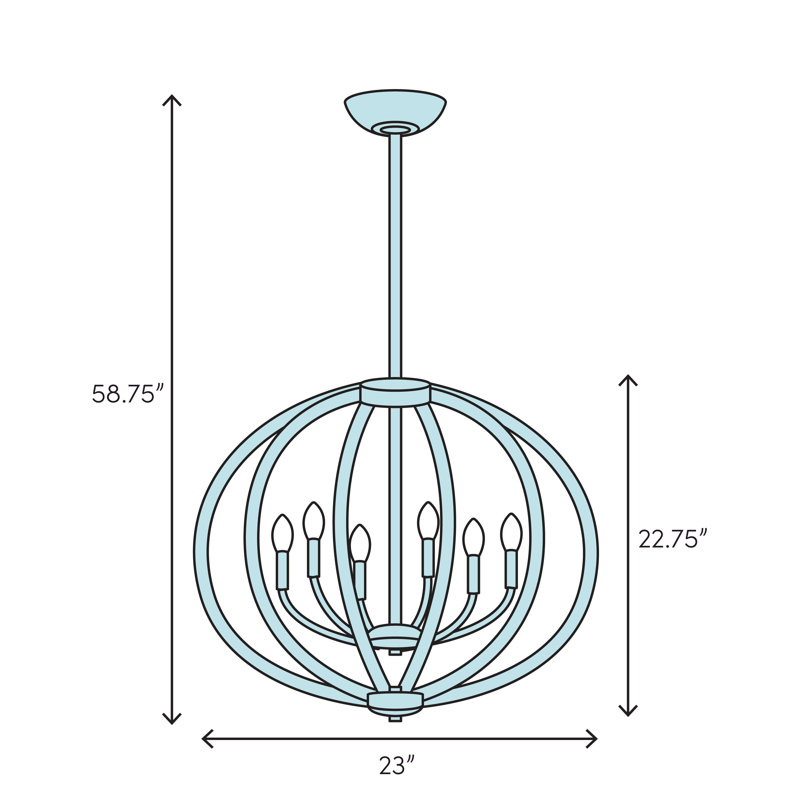 Anscombe 5 - Light Dimmable Globe Chandelier