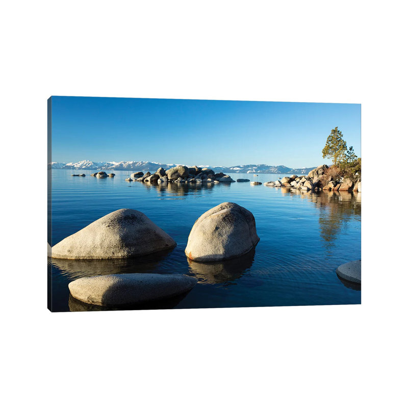 Rocks in a Lake, Lake Tahoe, California, USA I 1 Piece Wrapped Canvas Wall Art, 30.48 cm H x 45.72 cm W