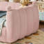 Lit de sol Montessori rembourré double avec barrières de sécurité intégrales, bas, rose, pour tout-petits-1163334560-1163334565