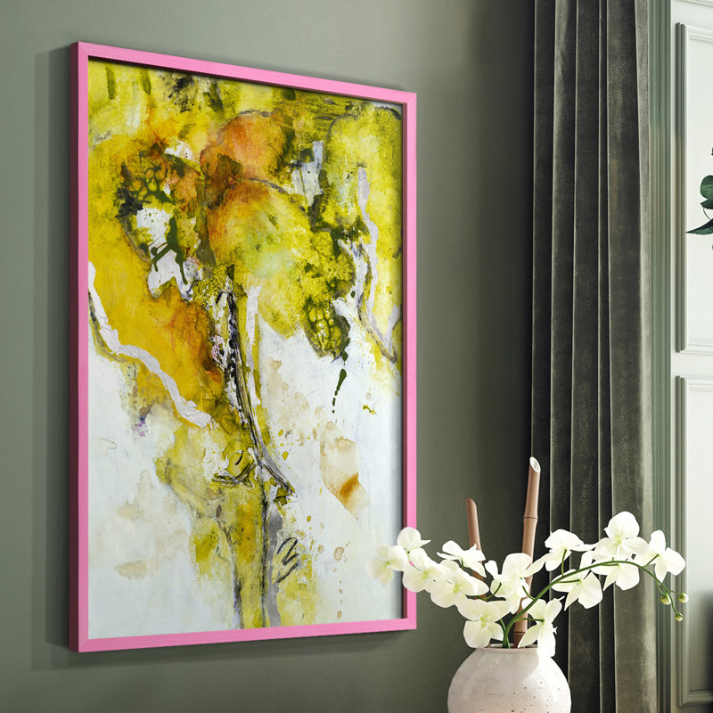 Golden Foliage II, reproduction encadrée - bois massif, Rose, H 10 po x l 8 po