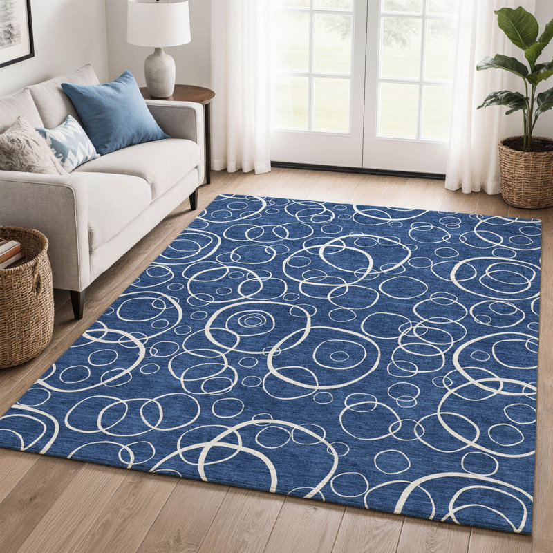 Tapis lavable à la machine de qualité supérieure Mayfield AMF2407, Marine, 3 pi x 5 pi