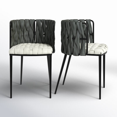 Ensemble de chaise de salle à manger avec accoudoirs tressés Tyrone