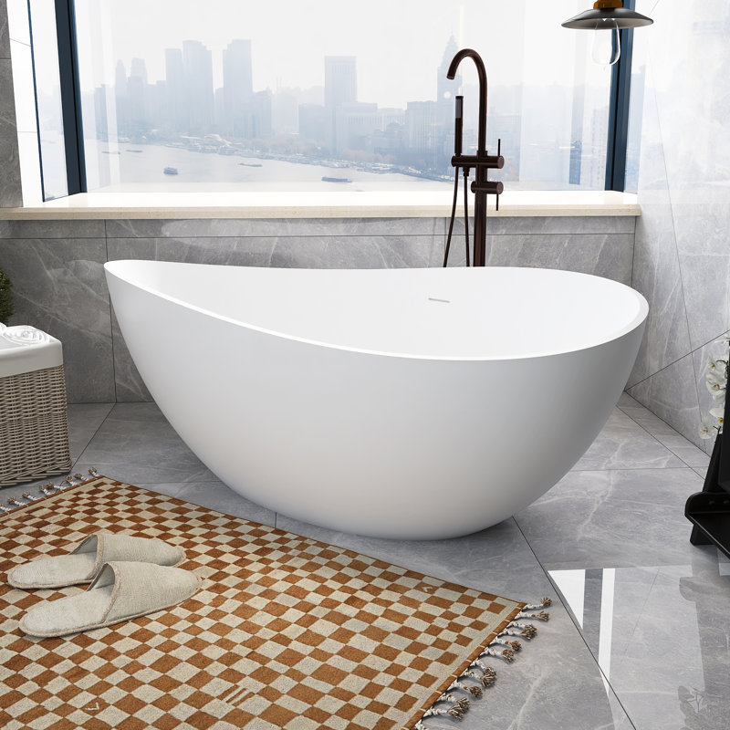 63'' x 37.4'' Soaking Solid Surface Bathtub