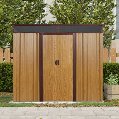 Remise de jardin extérieure en métal 8 x 6 pi avec fenêtre et plaque transparente Alvantor