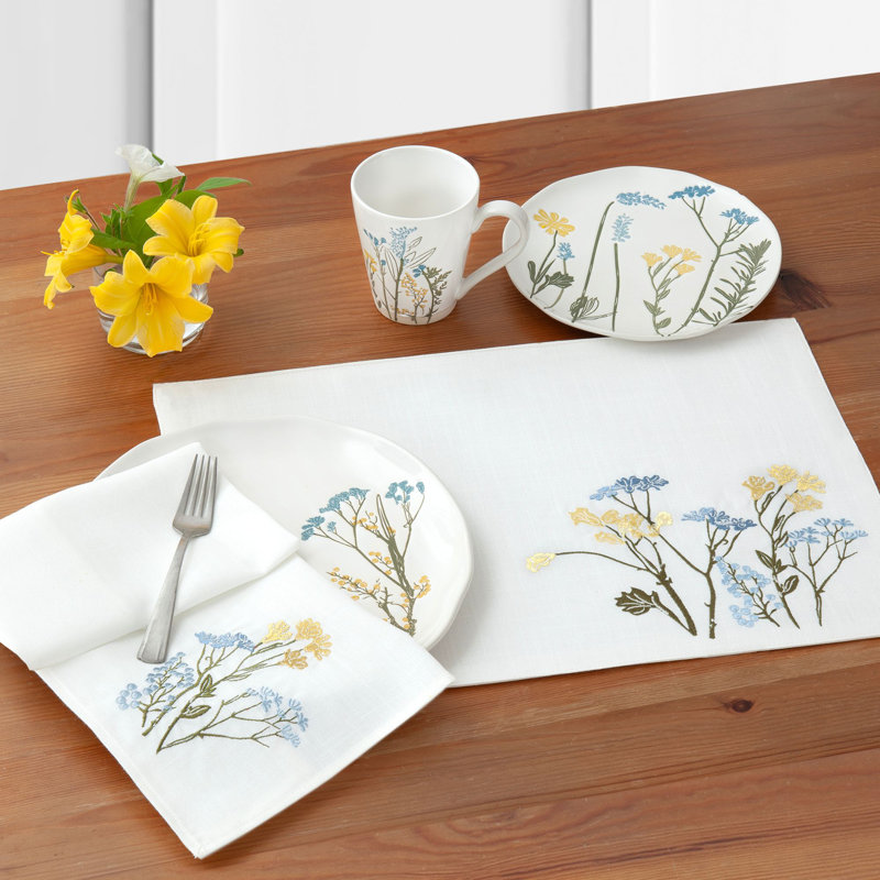 Ensemble de napperons 13 po x 19 po Lenox Wildflowers Border