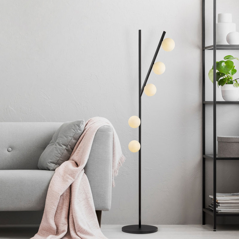 Timothey 12.18'' Tree Floor Lamp, Black