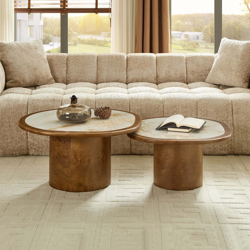 Ensemble de tables basses Irl, Noyer
