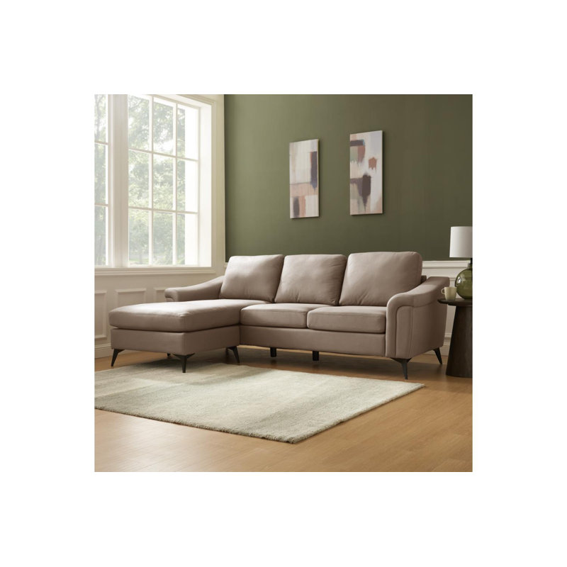 Edgao 3 Seater Sofa & Chaise, Brown