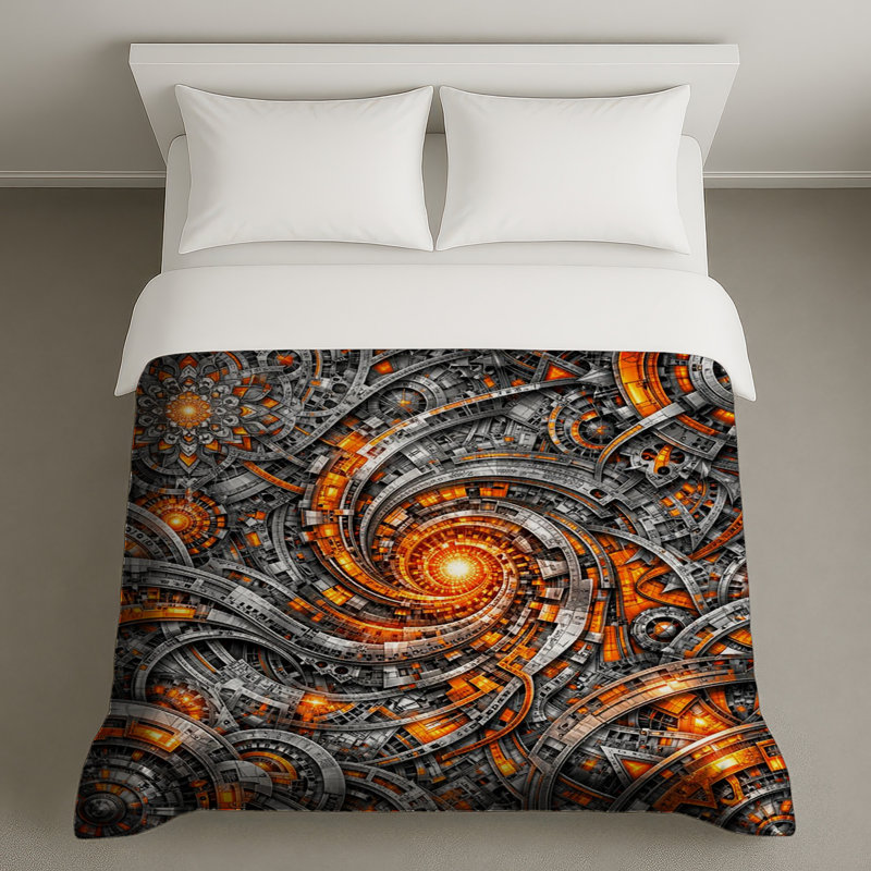 Housses de couette Intricate Spiral Machines, Lit simple