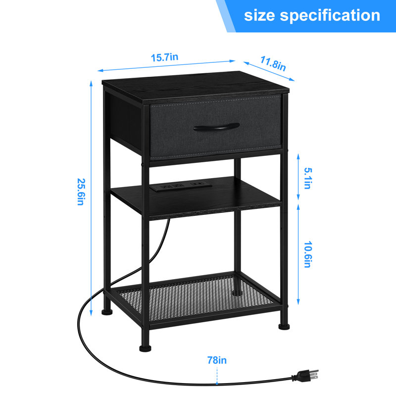 Ensemble de tables de bout Issai, Noir