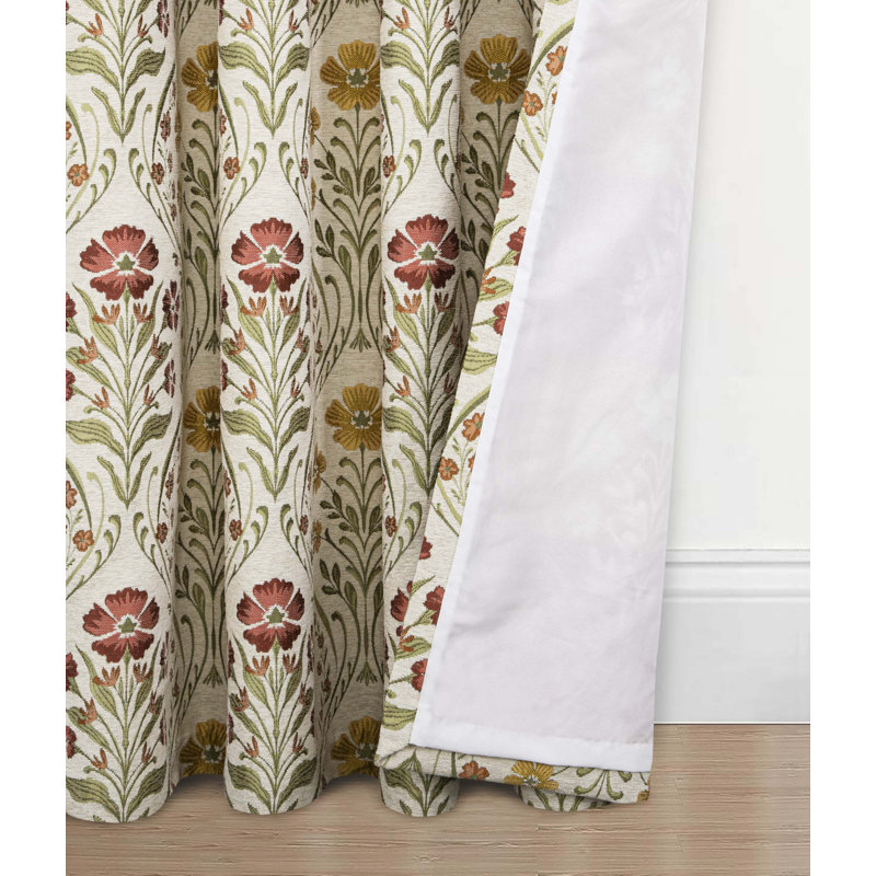 Aleksis Room Darkening Curtain Pair, Width 165 x Drop 183 cm, Terracotta