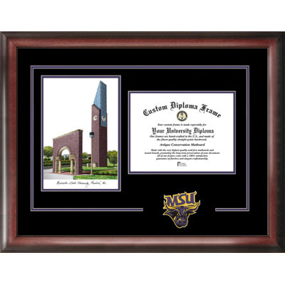 Cadre de lithographie à mankato mavericks et diplôme avec images campus NCAA