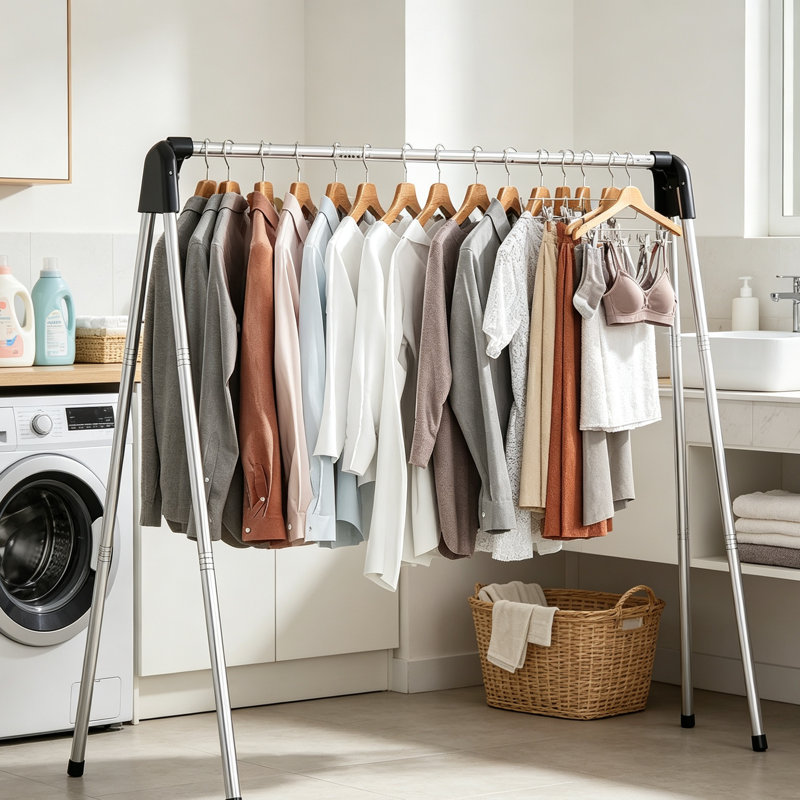 Heavy-Duty Stainless Steel Collapsible Clothes Drying Rack for Indoor/Outdoor Use