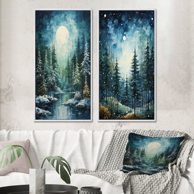 «Winter Snowy Evergreen», 2 pièces