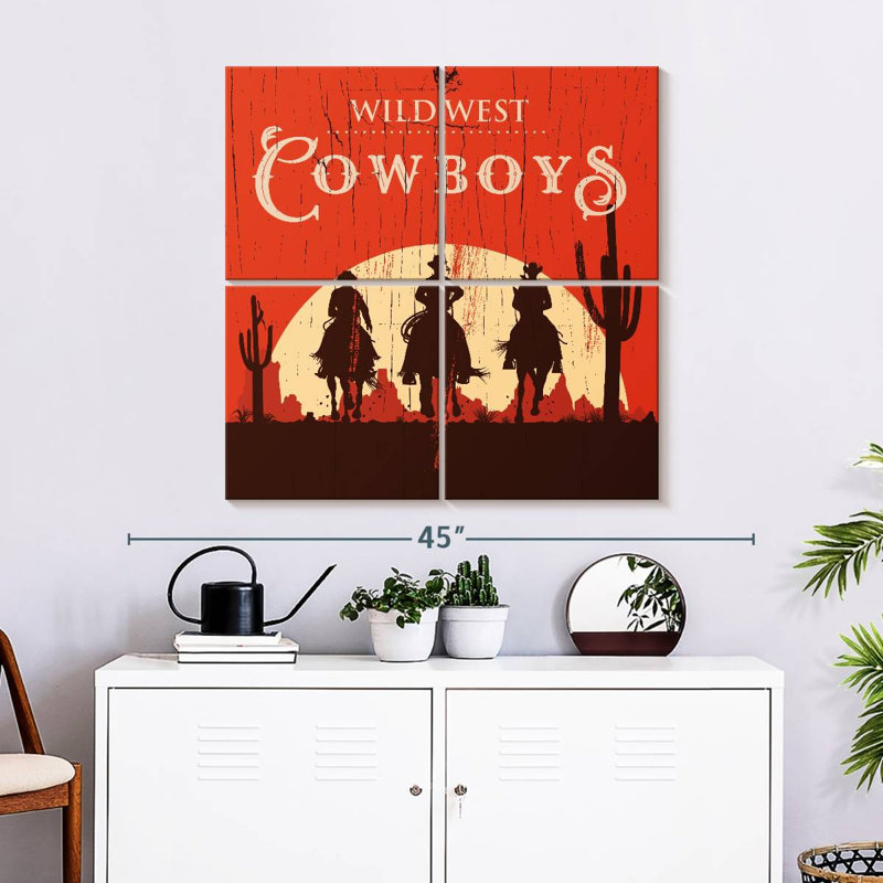 Wild West Cowboys, H 32 po x l 32 po