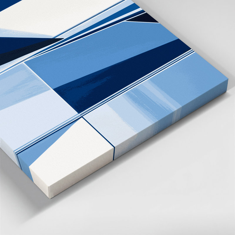 Hard Edge 41 Blue Canvas Wall Art, 24" H x 36" W