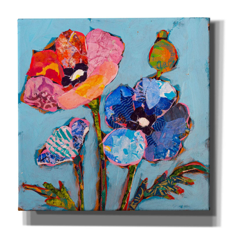 «Poppy 8» par St. Hilaire Elizabeth, art mural sur toile, H 12 po x l 12 po x P 0,75 po