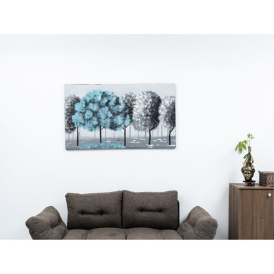 Toile murale surdimensionnée 47 po x 27 po - couverture d'hiver peinte à la main paysage blanc sans cadre, bouteille de parfum d'art