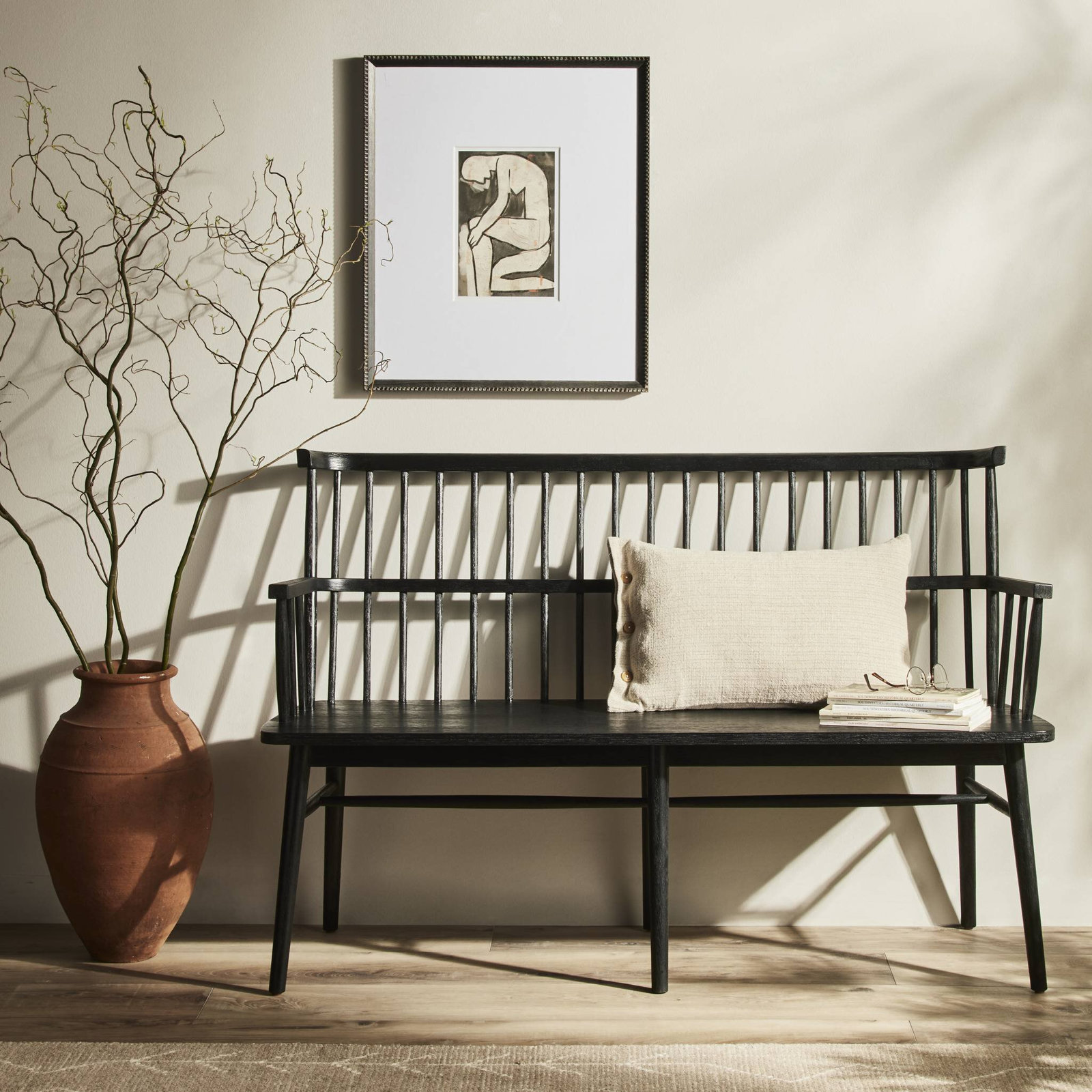 Gleaves Bench, Matte Black