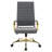 Humairaa Leather Office Chair – Executive Task Chair with Swivel, Adjustable Height & Gold Base for Home Office or Conference Room-325982887