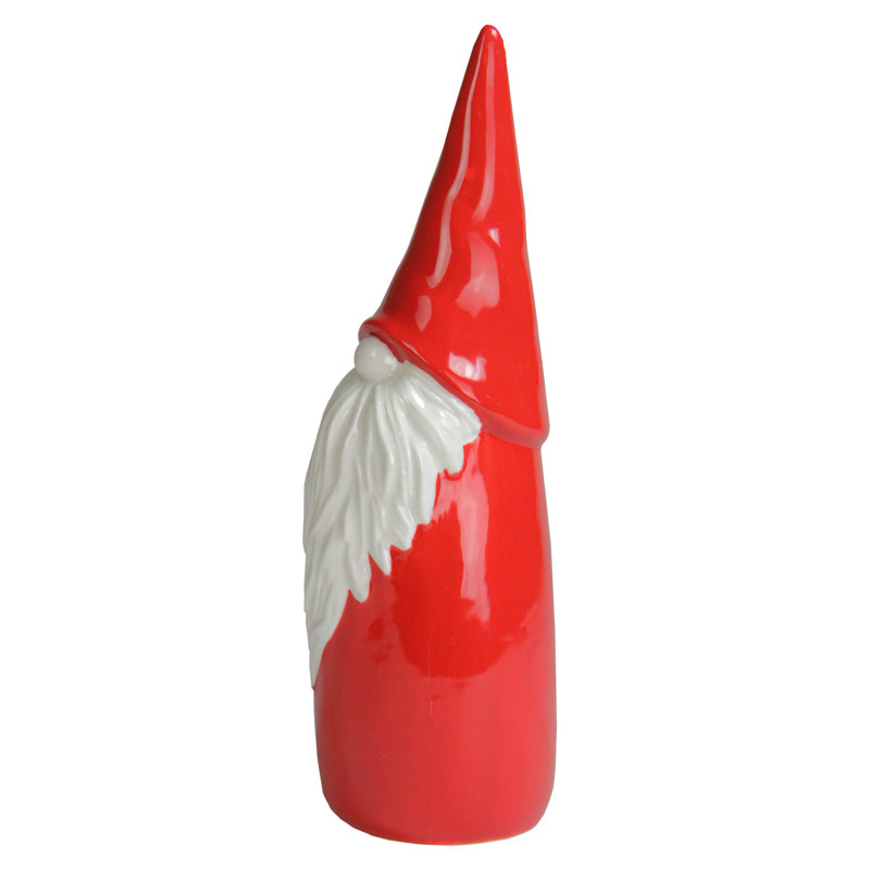 Décoration de Noël rouge et blanche Santa Gnome, H 12,5 po x l 3,5 po x P 3,75 po