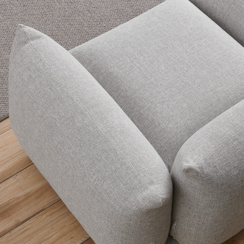 Canapé modulaire rembourré de salon Khameron , Mélange de lin gris