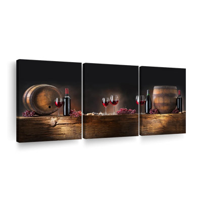 «Wine Barrels», reproduction sur toile - Image sur toile tendue 5 pièces