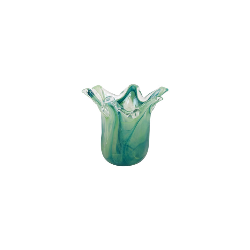 Onda Handmade Glass Table Vase, Green