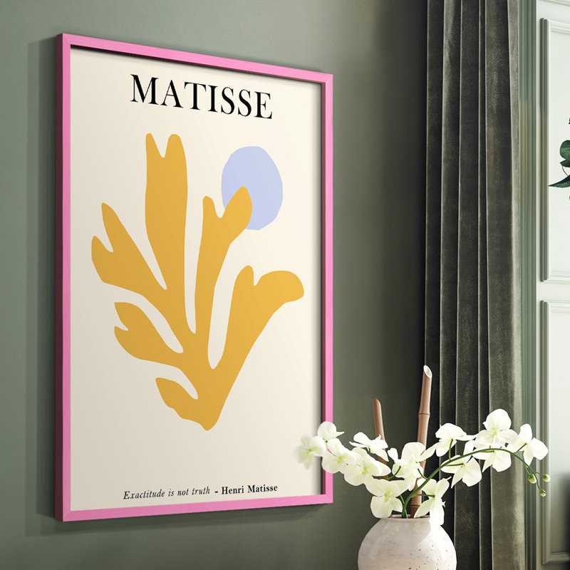 Matisse CDL XXXVI, reproduction encadrée - bois massif, Cadre photo rose simple, H 10 po x l 8 po