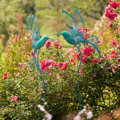 Iron Hummingbird Garden Stake (Set of 2)