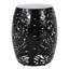 Élégante table d'appoint en métal avec motif de feuilles - noir, 16,63 po x 16,63 po x 20,61 po, aucun assemblage requis Coupe moderne en fer 16,5 po x 16,5 po x 20,5 po, prête à l'emploi-324666119