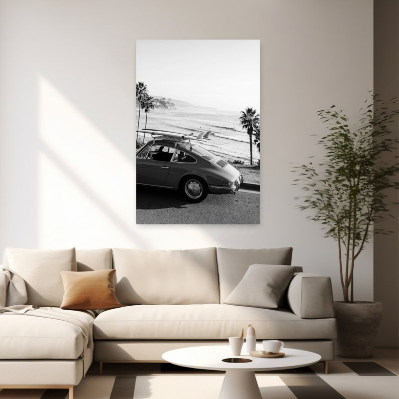Posh Surfer, art mural contemporain abstrait, H 60 po x l 40 po