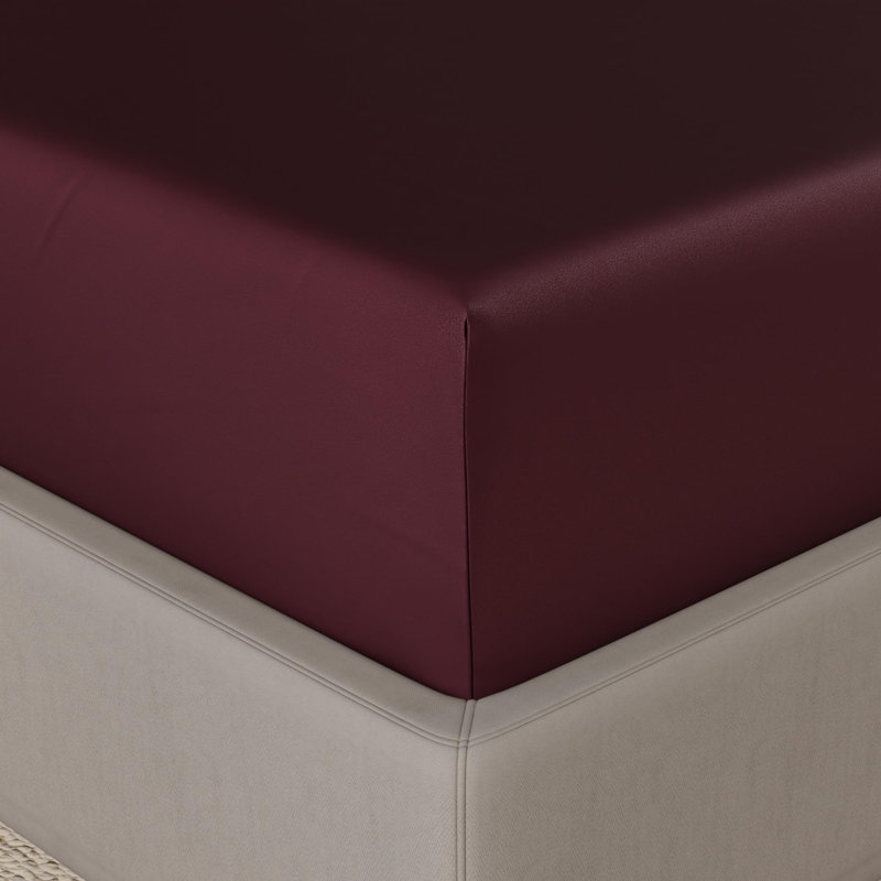 Ensemble de draps en satin Stoa Paris pour lit Queen Size (4 pièces), draps plats et draps-housses rafraîchissants 300 fils/cm², 2 taies d'oreiller, doux pour la peau et les cheveux, essentiels pour la chambre, décoration intérieure esthétique, soirée romantique - Vin