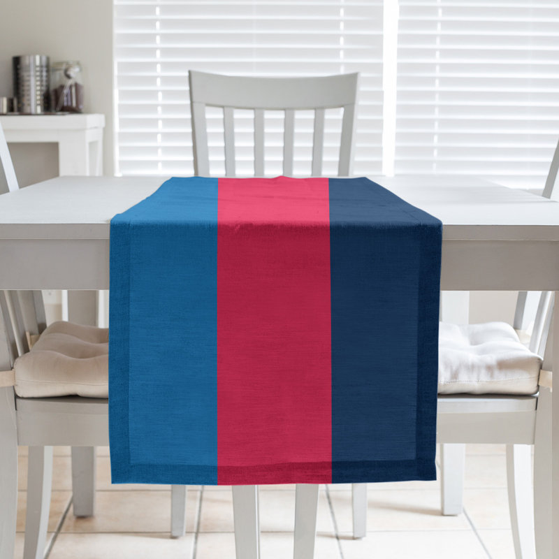 Chemin de table basket Philadelphia, L 90 po x l 16 po, Bleu / rouge / marine, Polyester sergé