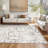 Kierre Contemporary Abstract Ivory Indoor Shag Area Rug-907059483