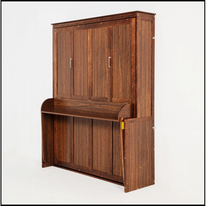 Queen Size Wood Murphy Bed, Walnut