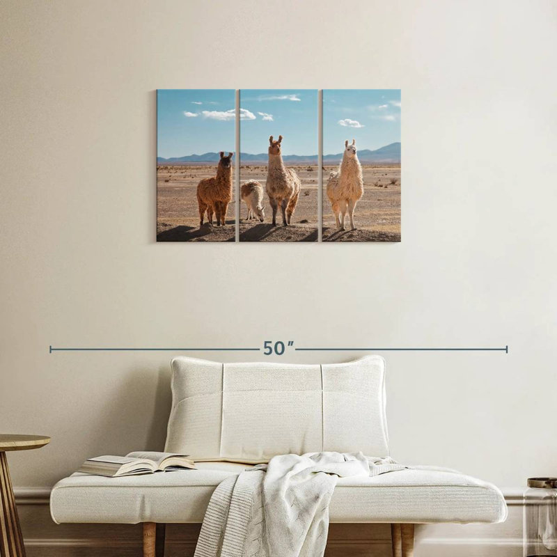 Four Llamas, 20" H x 33" W