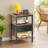 Iysiss Nightstand with Charging Station and USB Ports, End Table with Fabric Drawer, Shelf, Side Table for Living Room, Bedroom-406580872-415722643