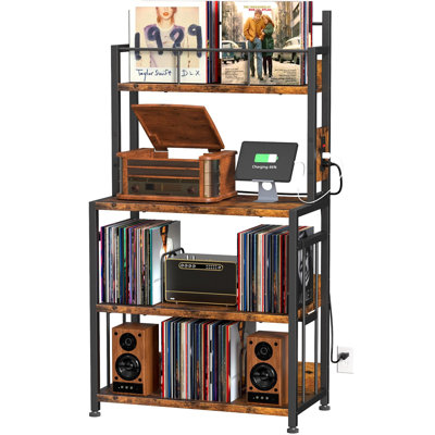Record Player Stand With Vinyl Storage