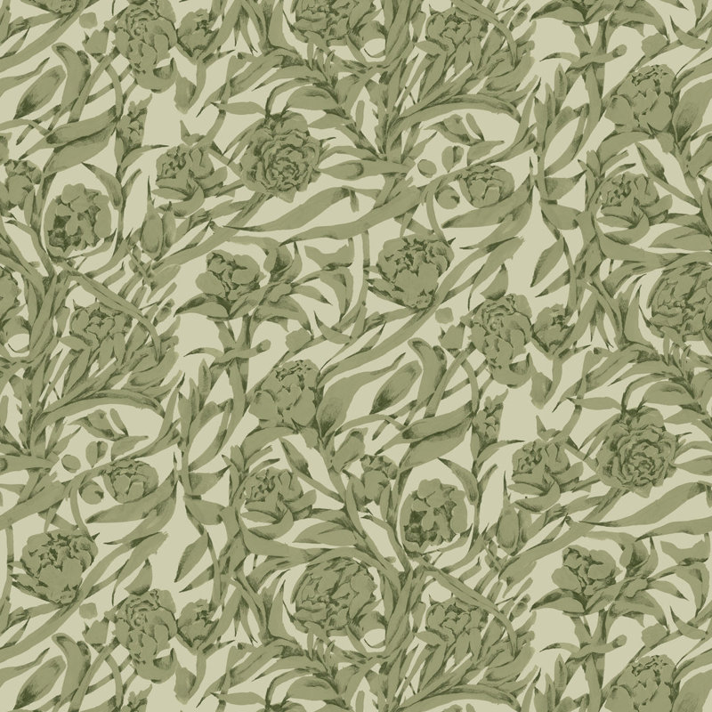 Wandervine - Botanical Wallpaper, Newsprint Beige, Faux Grasscloth