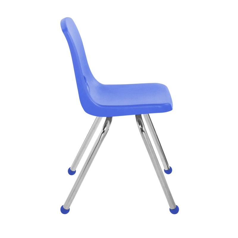 Blue 16" Stacking Classroom Chairs with Chromed Steel Legs