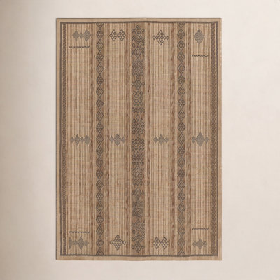 Ava Brown Beige Geometric Outdoor Rug