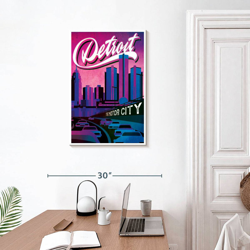 The Motor City Detroit, H 30 po x l 20 po