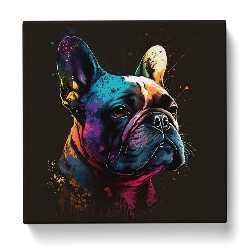 French Bulldog Graphic Art - Print, 35cm H x 35cm W x 3cm D